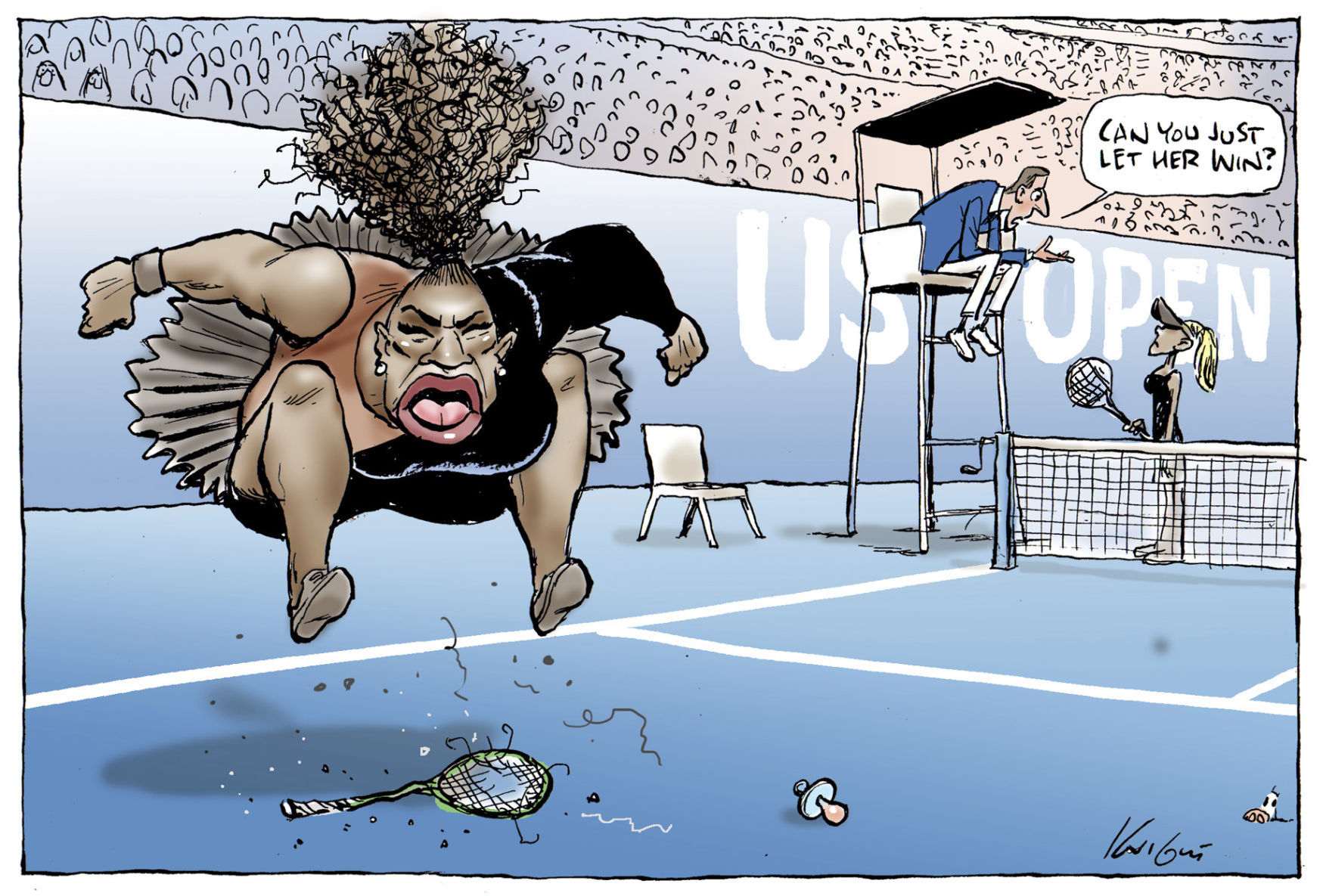US Serena Showing Emotion